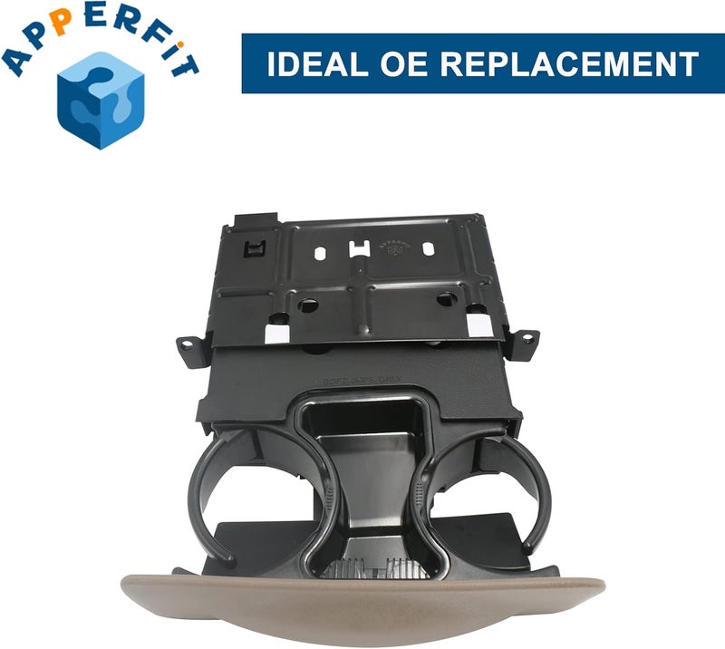 APPERFiT in Dash Cup Holder Insert w/Ashtray Tan Compatible with Ford F250 F350 F450 F550 Super Duty Truck Excursion 1999-2004 Dashboard Pull Out Cupholder YC3Z-2513560-CAB - Image 5